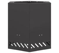 Brasero hexagonal sans fumée - Noir - 48 x 48 x 51 cm - En acier robuste - Pour terrasse et extérieur