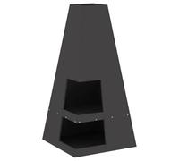 Brasero Jardin Acier Noir 50x50x100 cm | Réchaud Camping Portable, Léger, Résistant Chaleur, Cuisson 4 Personnes, Nettoyage Facile