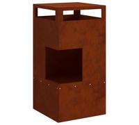 Brasero marron en acier résistant aux intempéries, 50 x 50 x 100 cm | Design moderne, portable, résistant à la chaleur, parfait pour les réunions en plein air