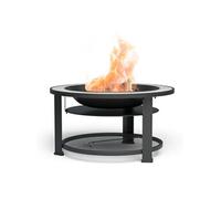Blumfeldt Merano Circolo Brasero Exterieur - 3 en 1 Brasero, Barbecue & Table, Cadre en Acier Robuste, Plateau en Terrazzo, Grille, Tisonnier & Pare-Étincelles, Idéal pour Jardin & Terrasse