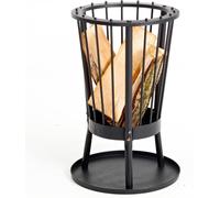 Brasero moderne Ronda - Foyer extérieur en acier Corten - Soirées conviviales - Acier noir laqué - 40x62 cm - Noir