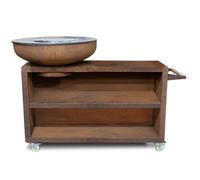 Brasero plancha Bonbiza Island Corten sur roulettes