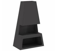 Brasero rectangulaire en acier, 60 x 35 x 100 cm, noir | Capacité 180 litres, portable, léger, résistant à la chaleur 600 °C, pour patio et jardin