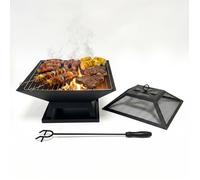 Relaxdays Brasero avec pare-étincelles et grille