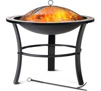 Brasero rond Fuego Ø 76 cm acier laqué pierres mosaïque accessoires couvercle jardin terrasse feu bois charbon briquette barbecue