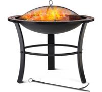 Brasero rond Fuoco Ø 76 cm acier laqué pierres mosaïque accessoires couvercle jardin terrasse feu bois charbon briquette barbecue