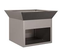Brasero Rouille 50 x 50 x 40 cm Acier Corten | Brasero de jardin moderne, cube, ventilation ouverte, résistant à la chaleur, montage facile