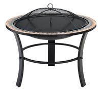 Brasero Sevilla Ø 76 cm en acier laqué avec pierres de mosaïque pour feu de bois, charbon et briquettes - DEUBA