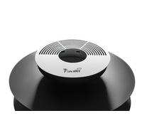 Brasero TheFavilla Sina avec anneau & plaque de cuisson/plancha 2-en-1 en acier peint noir pour jardin et terrasse