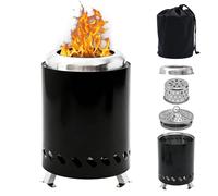 Braséros en Acier Inoxydable Portatif,Brasero Exterieur de Jardin Mini de Table Foyer sans Fumée Difficile à Renverser Isolation Thermique Facile à Nettoyer pour Terrasse Balcon Camping (20 x 14 cm)