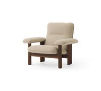 Audo Copenhagen Fauteuil Brasilia Walnut-Bouclé 02 beige