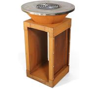 Brasonfire Brasero Plancha Ø 60 cm, 45 KG, Acier Corten, Grille Incluse, Barbecue extérieur à Bois, 100% Fabrication Française