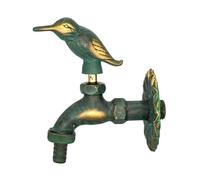 Brass Garden Faucet - 1/2 Inch Wall Mounted Outdoor Hose Spigot With Bird