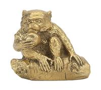 Brass Monkey Statue Vivid Image High Hardness Small Size Monkey Figurines for Home Decoration Collection Display Gifts Brass Material 5.2cm Length