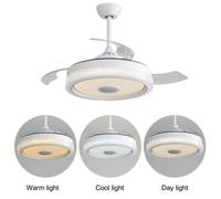 Brasseur d’air plafond avec lumière invisible moderne 42 pouces, 3 pales ABS, télécommande, moteur DC réversible avec éclairage LED