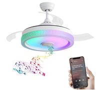 Brasseur d’air plafond moderne - 42 pouces - 3 pales ABS - Télécommande incluse - Moteur DC réversible - Lumière LED 32W