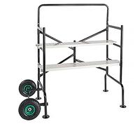 BRAST Echafaudage Echafaudage roulant 140 x 78,5 x 135cm, 2 plates-formes, charge 150kg très stable et sécure : Catégorie A, poids 21 kg, 2 roues d’air, en acier - pour l´interieur et l´exterieur