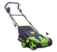 BRAST scarificateur électrique 1500-1800W largeur de trav 32-40cm, 2en1 rouleau scarificateur et aérateur bac -60l jusqu'à 1.000m² confortable à manier émousseur gazon - scarificateur gazon électrique