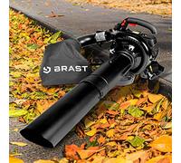 BRAST Souffleur, aspirateur, broyeur therrmique 1000W 30cc vitesse de soufflage 265km/h 1,36cv 9.000 trs/min sac 55l, anti-vibrations, sangle réglable, 4en1