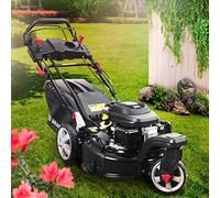 BRAST tondeuse thermique 3 roues TRIKE ESTART SPEED 224cc 53cm tractée démarrage électrique vitesse d'entraînement triple réglable mulching 4en1 capot en tôle en acier 60l - moteur 4 temps reglable