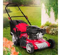 BRAST Tondeuse Thermique tractée Mulching 46cm 170cc Moteur de Marque 4 Temps 4,76cv 60l réglage Central 30-80mm - 2 modèles différents - Capot en tôle en Acier 4en1 édition Rouge Tondeuse Thermique
