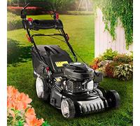 BRAST Tondeuse Thermique tractée Speed 46cm, 3,5kW (4,7cv) 170cc Mulching Vitesse d'entraînement Triple réglable, Moteur 4 Temps, 60l Capot en tôle en Acier, 4en1 Tondeuse Thermique.