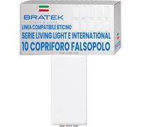 Bratek BTicino Living Light Lot de 10 bouchons de trou compatibles avec cache-trou Blanc - Remplace BTicino Living Light et International N4950 - Fabriqué en Europe