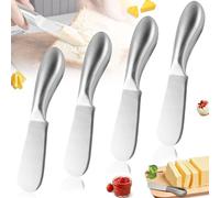 Brateuanoii 4 Pièces Mini Ensemble De Couteaux à Fromage, Couteau à Beurre Avec Poignée Ergonomique, Couteau Beurre Tartineur, Couteau à Beurre En Acier Inoxydable, Pour Beurre, Confiture, Fromage