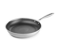 BRATmaxx Poêle en acier inoxydable | Poêle universelle avec structure en nid d'abeille & revêtement anti-adhésif | Poêle à frire pour tous les types de plaques de cuisson et four | Ø env. 28 cm & bord