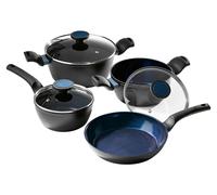 BRATmaxx Set de casseroles avec couvercles en verre, poêle incluse - 7 pcs.
