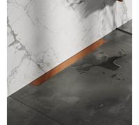 Brauer Caniveau de douche - 70x7.5cm - bride murale - grille à carreler réversible - inox - cuivre brossé DR-MRFW70GK