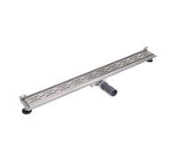 BRAUER Caniveau de douche - cadre d'étanchéité - 100x7x6.7cm - à fond creux - sortie latérale - inox DR-SRFW100NG