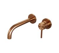 Brauer Copper Edition Mitigeur lavabo encastrable - bec courbé gauche - levier long mince lisse - modèle A1 - cuivre brossé PVD 5-GK-004