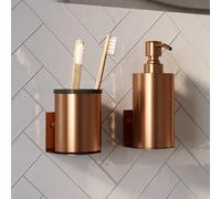 BRAUER Ensemble d'Accessoires - distributeur de savon - gobelet - avec fixation murale - surface magnétique amovible - cuivre brossé AE-ZDAGK
