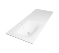 BRAUER Glacier lavabo asymétrique 120x46x2cm - 1 bassin - trou de robinet à gauche - fine stone - blanc mat WT-GL1201LMW