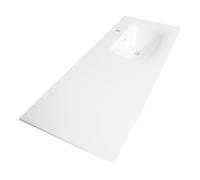 BRAUER Glacier lavabo asymétrique 120x46x2cm - 1 lavabo - droite 1 trou de robinet - pierre fine - brillant blanc WT-GL1201RHW