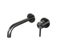 Brauer Gunmetal Edition Mitigeur de lavabo encastré - bec courbé à gauche - long levier étroit - modèle A 1 - PVD - gunmetal brossé 5-GM-004