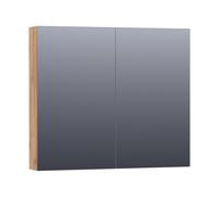 BRAUER Impress Deluxe armoire de toilette - 80 x 70 x 15 cm - LED directe - 2 portes, portes-miroir double face - Chateau SK-IMD80CH