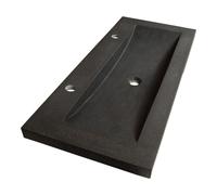 Brauer Magma lavabo - 100x46x5cm - vasque centrée - 2 trous de robinet - anthracite (noir) WT-MA1002AN