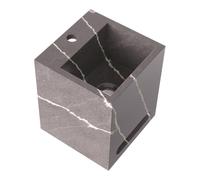 BRAUER Nova Lavabo WC - 25x25x30cm - suspendu - fixation invisible - 1 trou de robinet - aspect marbre - Copper Brown FO-NO251CB