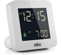 Braun Réveil numérique radiocommandé BC09W-DCF – LCD négatif, snooze, alarme crescendo – Blanc