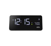 Réveil numérique de Braun avec écran LCD VA, Bloc de Charge Rapide sans Fil Qi 10W, réglage Automatique du rétro-éclairage, Configuration Rapide, Alarme sonore, en Noir, modèle BC21BEU.