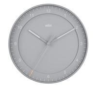Braun Grande Horloge Murale analogique Classic avec Mouvement de Balayage Silencieux, Facile à Lire, 30 cm de diamètre, en Gris, modèle BC17G.