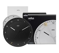 Braun Grande Horloge Murale analogique Classique avec Mouvement de Balayage Silencieux, Facile à Lire, diamètre de 30cm, en Noir, modèle BC17B, BC17W (2 Pack).