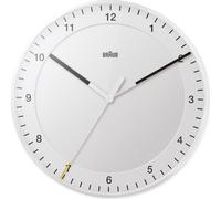 Braun Horloge murale à quartz classique blanche / Mouvement silencieux précis / Aiguille des secondes avec effet de flottement (sans tic-tac) / Verre trempé / 30 cm