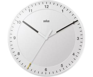 Braun Horloge murale à quartz classique blanche / Mouvement silencieux précis / Aiguille des secondes avec effet de flottement (sans tic-tac) / Verre trempé / 30 cm