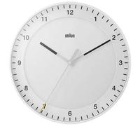 Braun Horloge murale radiofréquence classique blanche / Mouvement silencieux précis / Aiguille des secondes avec effet de flottement (sans tic-tac) / Verre trempé / Diamètre 30 cm