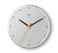 Braun Horloge Murale radiocommandée Classique pour Fuseau horaire d'europe Centrale (DCF/GMT+1) avec Mouvement de Balayage, Facile à Lire, diamètre 23 cm en Noir, modèle BC26W-DCF.