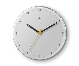 Braun Horloge Murale radiocommandée Classique pour Fuseau horaire d'europe Centrale (DCF/GMT+1) avec Mouvement de Balayage, Facile à Lire, diamètre 23 cm en Noir, modèle BC26W-DCF.