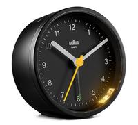Braun Réveil analogique BC12B – Quartz silencieux, snooze, alarme crescendo, lumière – Noir